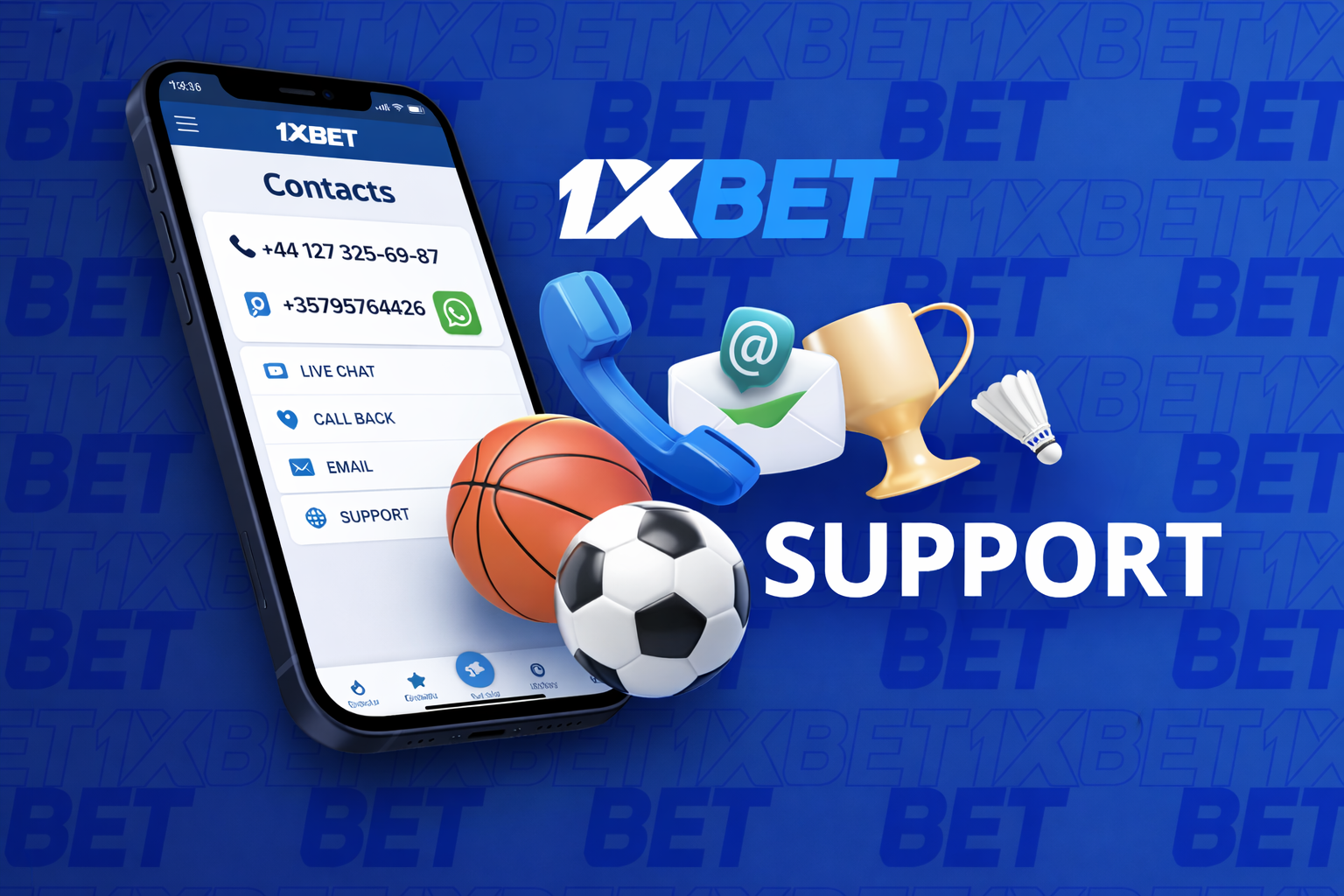 1xBet Contacts Support